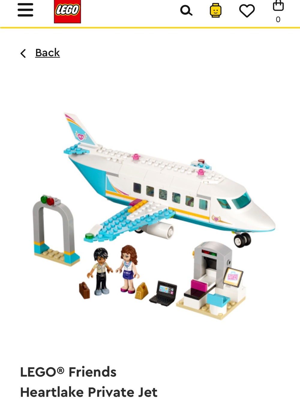 Lego Friends Private Jet 41100 in White, Teal & Pink